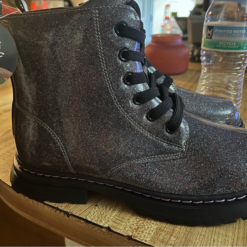 Glitter Combat Boots